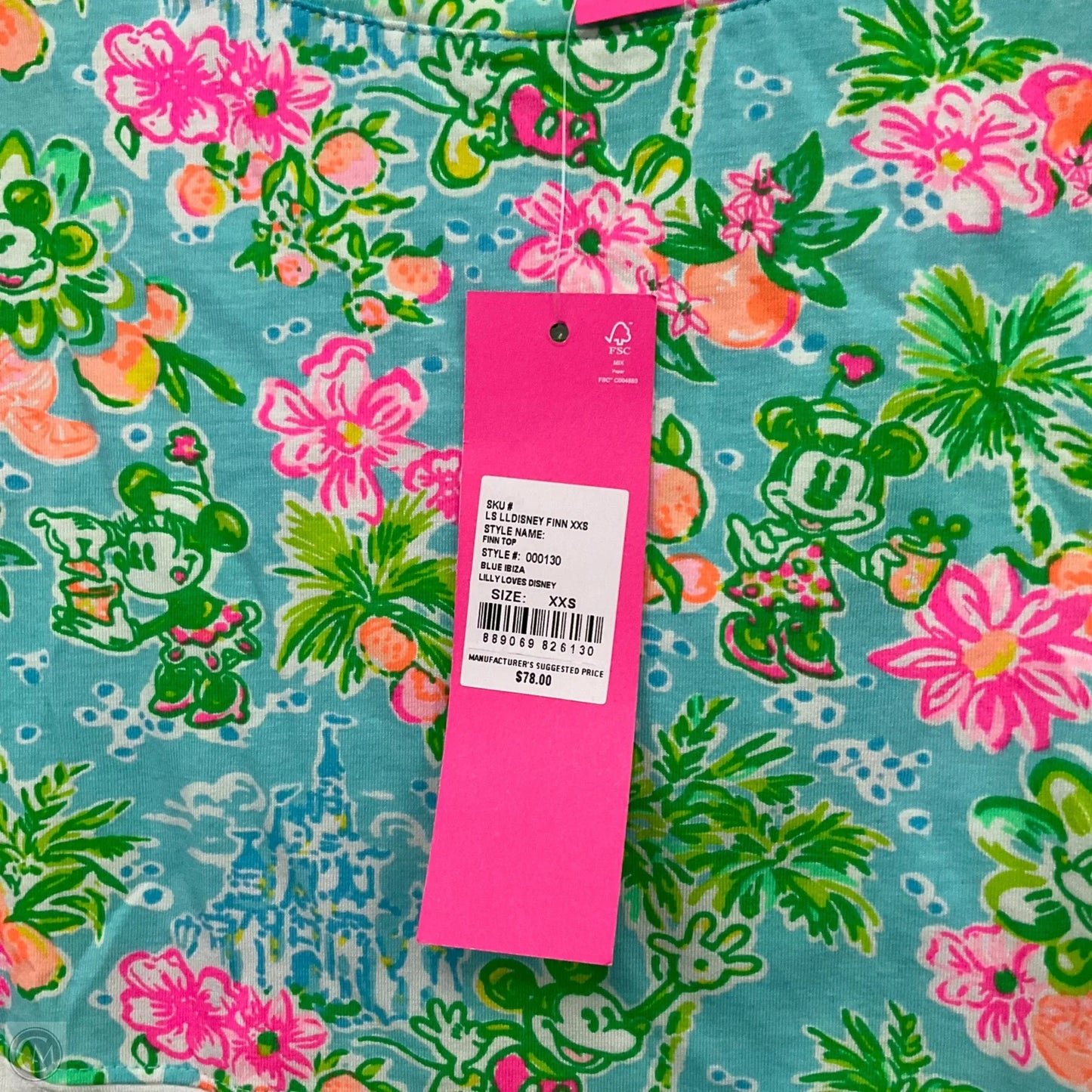 Top Long Sleeve Designer By Disney x Lilly Pulitzer In Floral Print, Size: Xxs