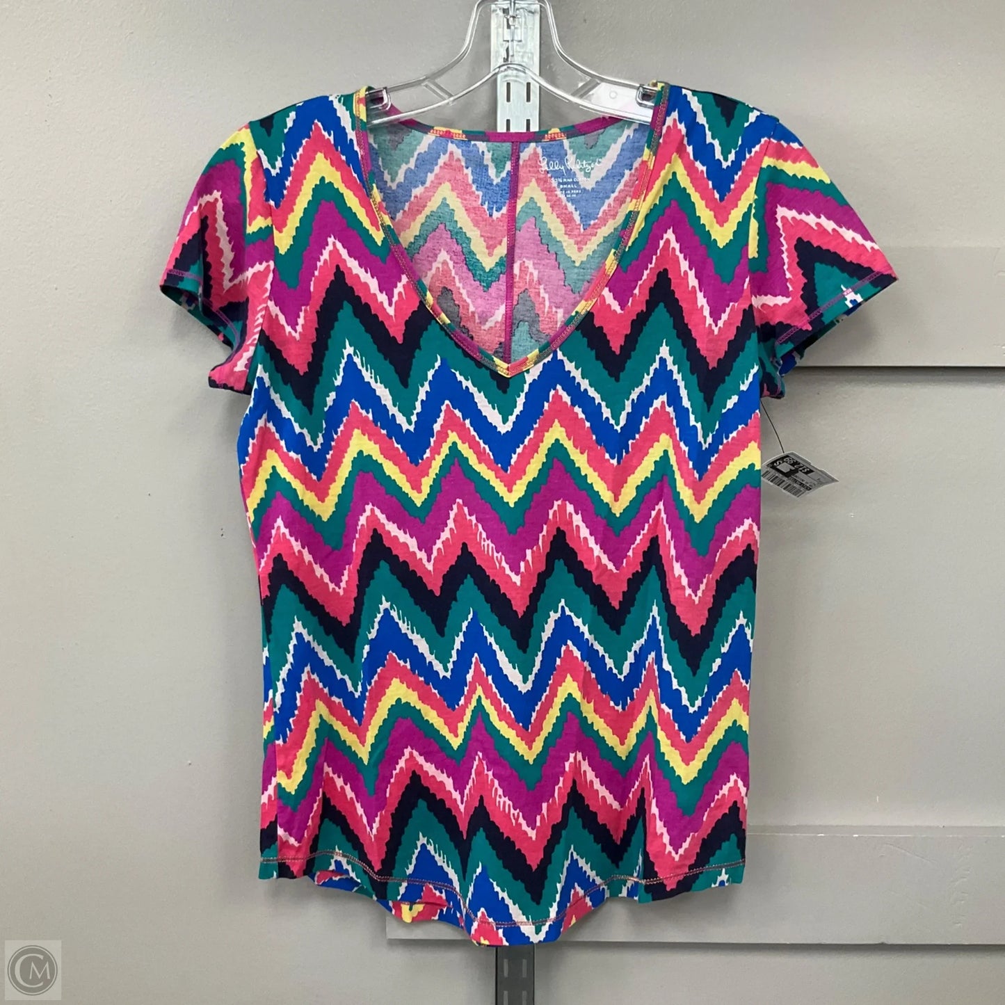Top Short Sleeve Designer By Lilly Pulitzer In Multi-colored, Size: S