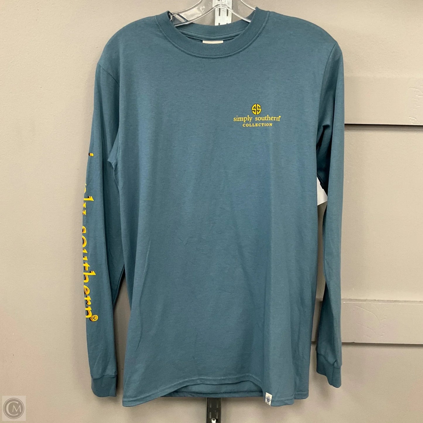 Top Long Sleeve By Simply Southern In Blue, Size: S