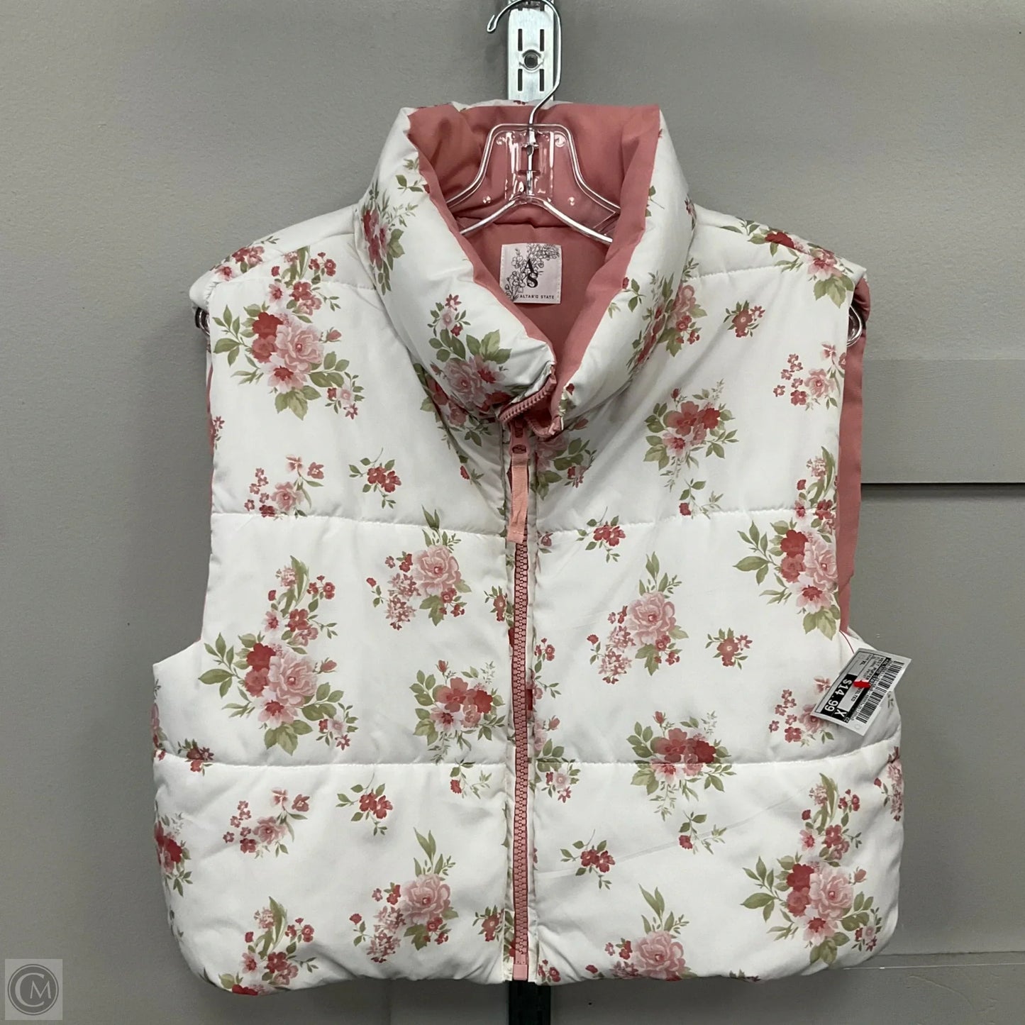 Vest Puffer & Quilted By Altard State In Floral Print, Size: Xl