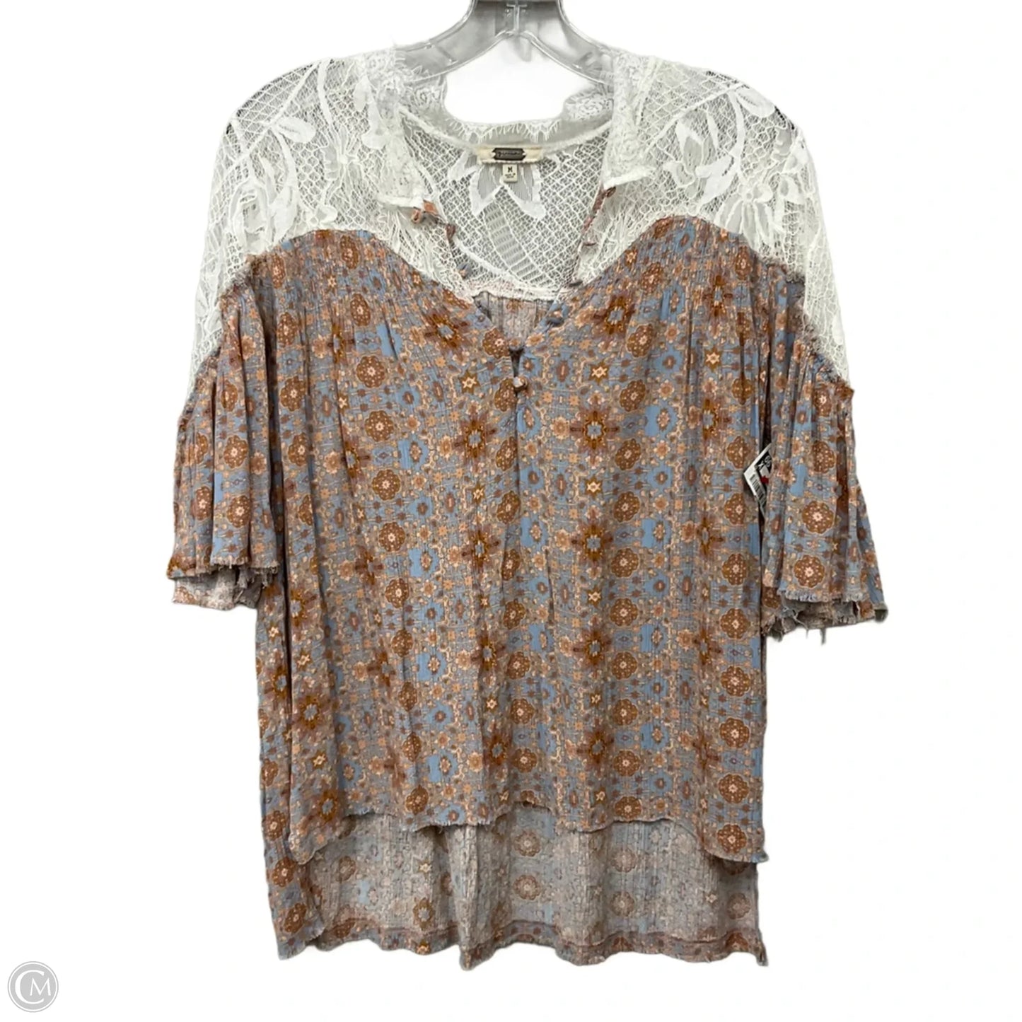 Top Short Sleeve By Gimmicks In Floral Print, Size: M