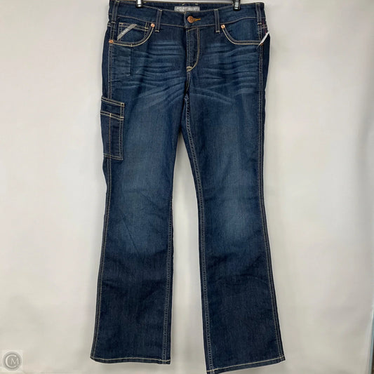 Jeans Boot Cut By Ariat In Blue Denim, Size: 12l