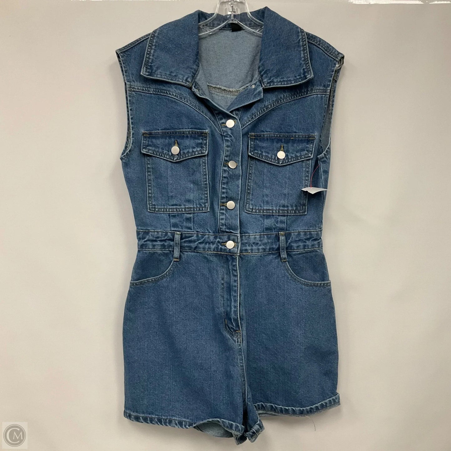 Romper By Shein In Blue Denim, Size: M