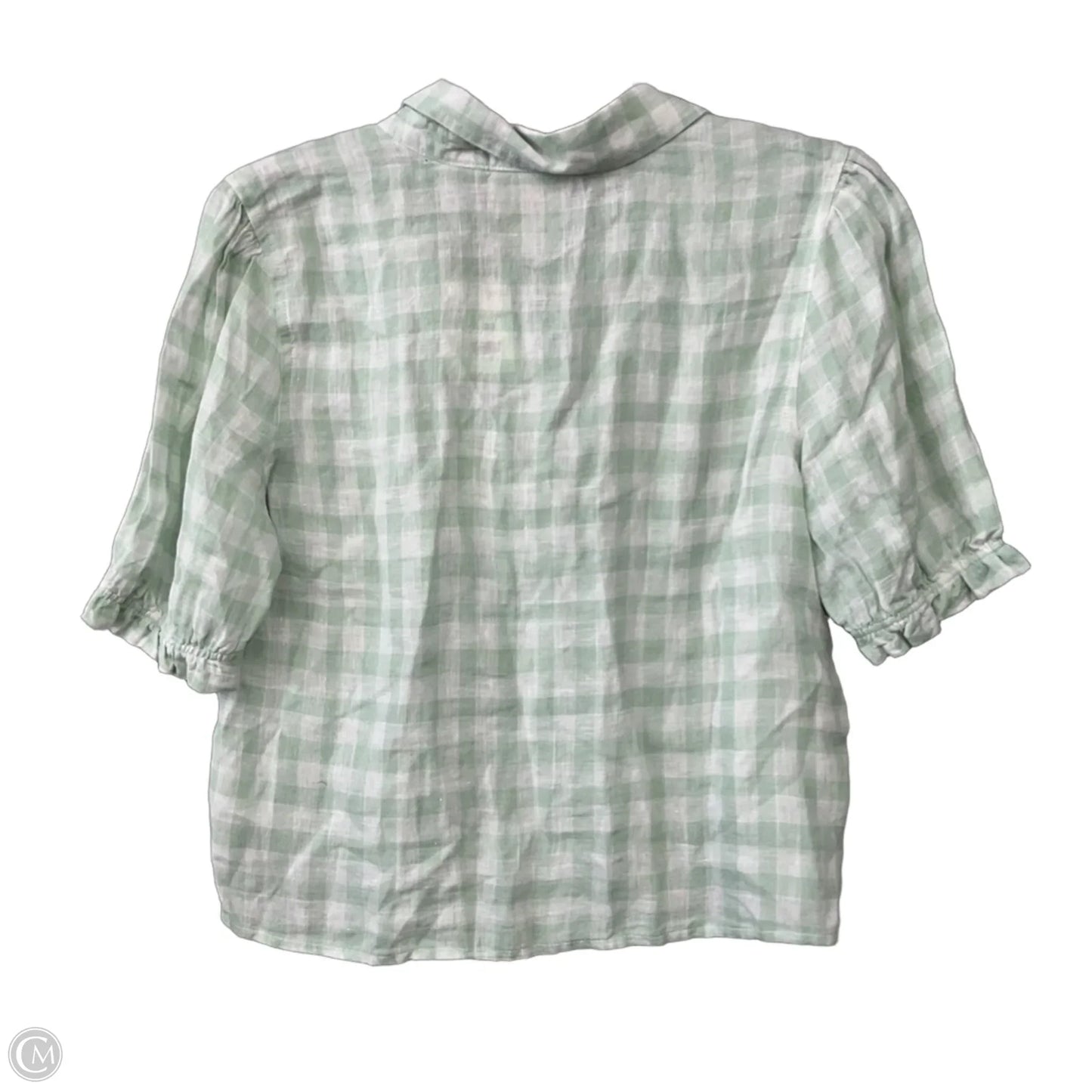Top Short Sleeve By Laura Ashley In Plaid Pattern, Size: S