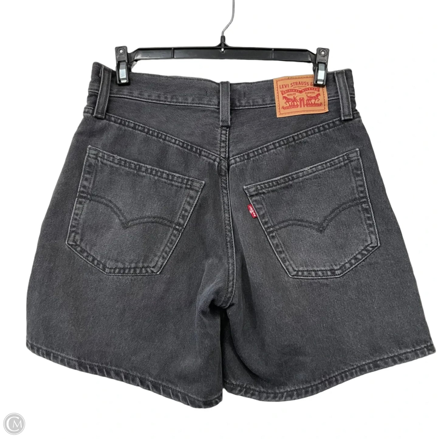 ‘94 Baggy Shorts By Levis In Black Denim, Size: 0