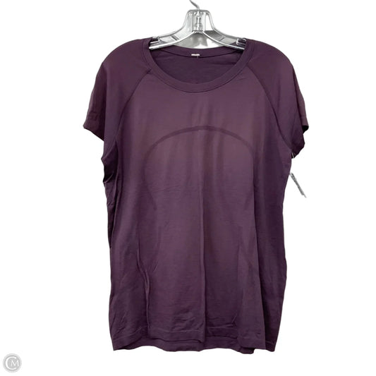Athletic Top Short Sleeve By Lululemon In Purple, Size: 16