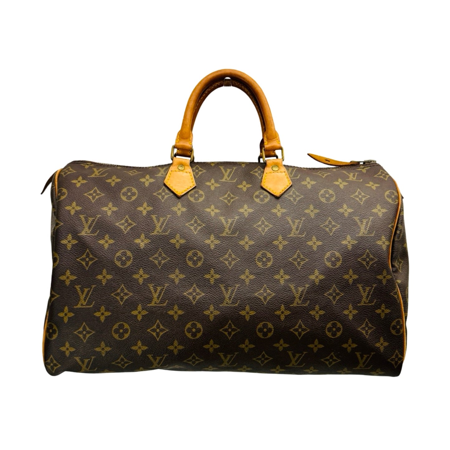 Speedy 40 Monogram Brown Handbag Luxury Designer Louis Vuitton, Size Large