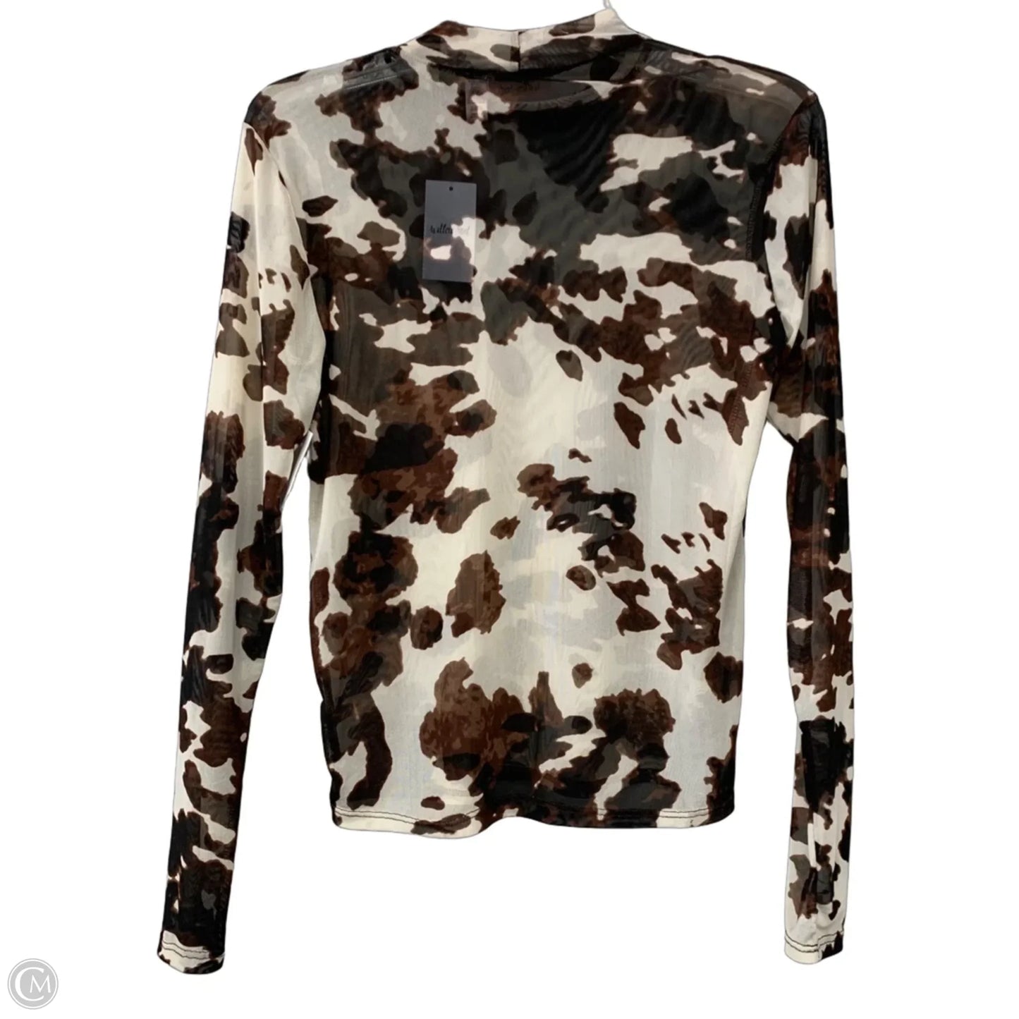 Top Long Sleeve By Willow & Root In Brown & Cream, Size: S