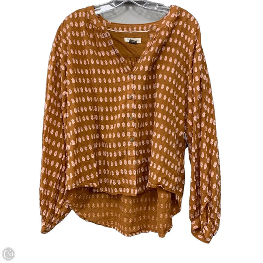 Top Long Sleeve By Pilcro In Orange, Size: L