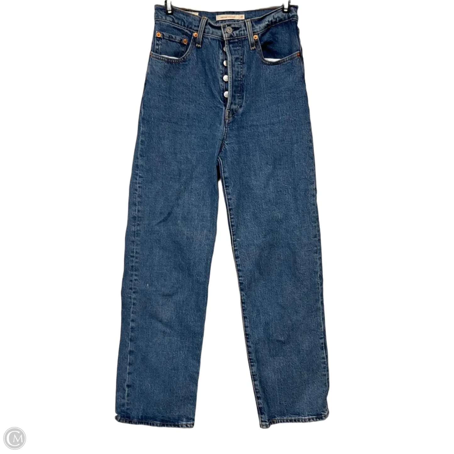 Jeans Straight By Levis In Blue Denim, Size: 4
