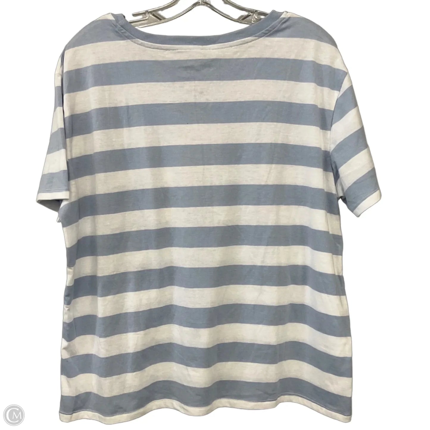 Top Short Sleeve By Disney In Blue & White, Size: 2x