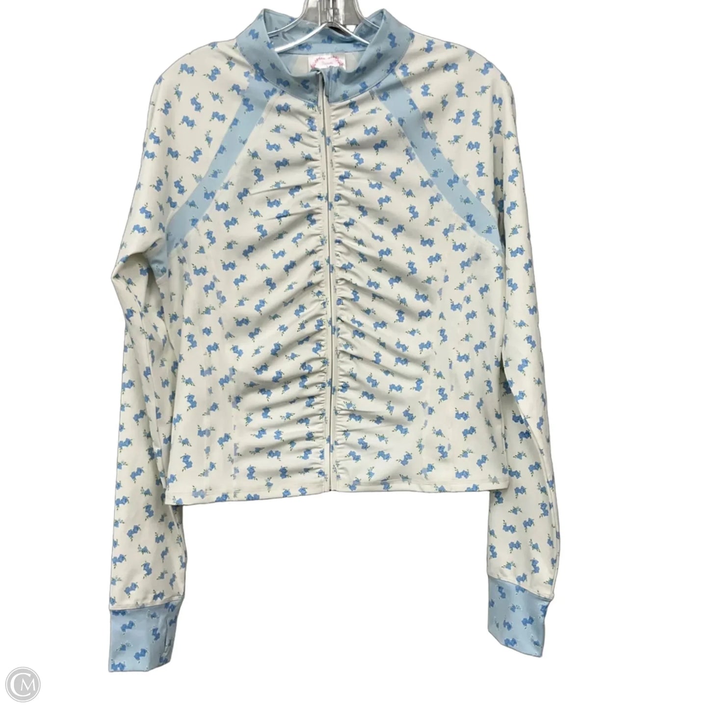 Athletic Jacket By Cmc In Blue & White, Size: L