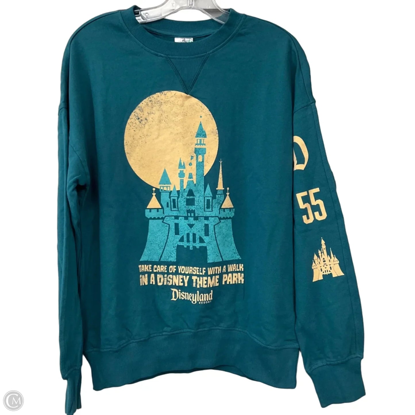 Sweatshirt Crewneck By Disney In Teal, Size: S