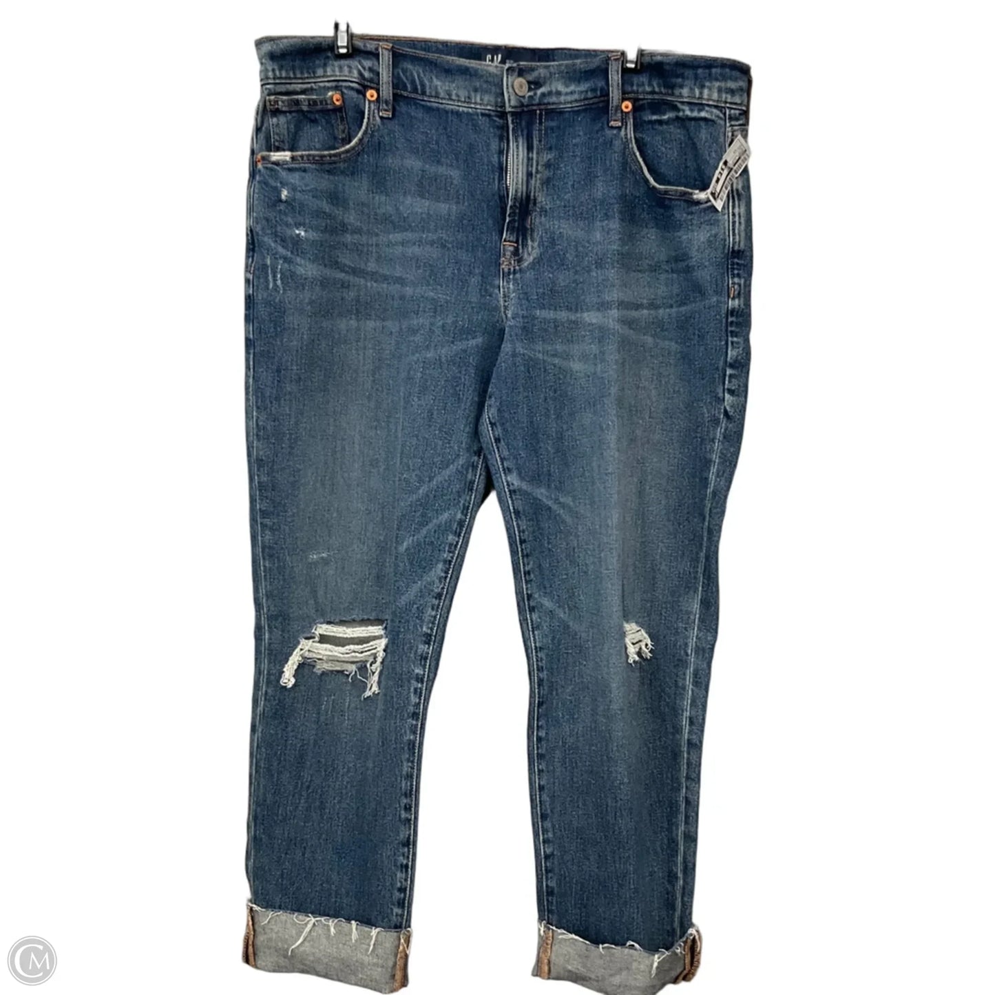 Jeans Straight By Gap In Blue Denim, Size: 12