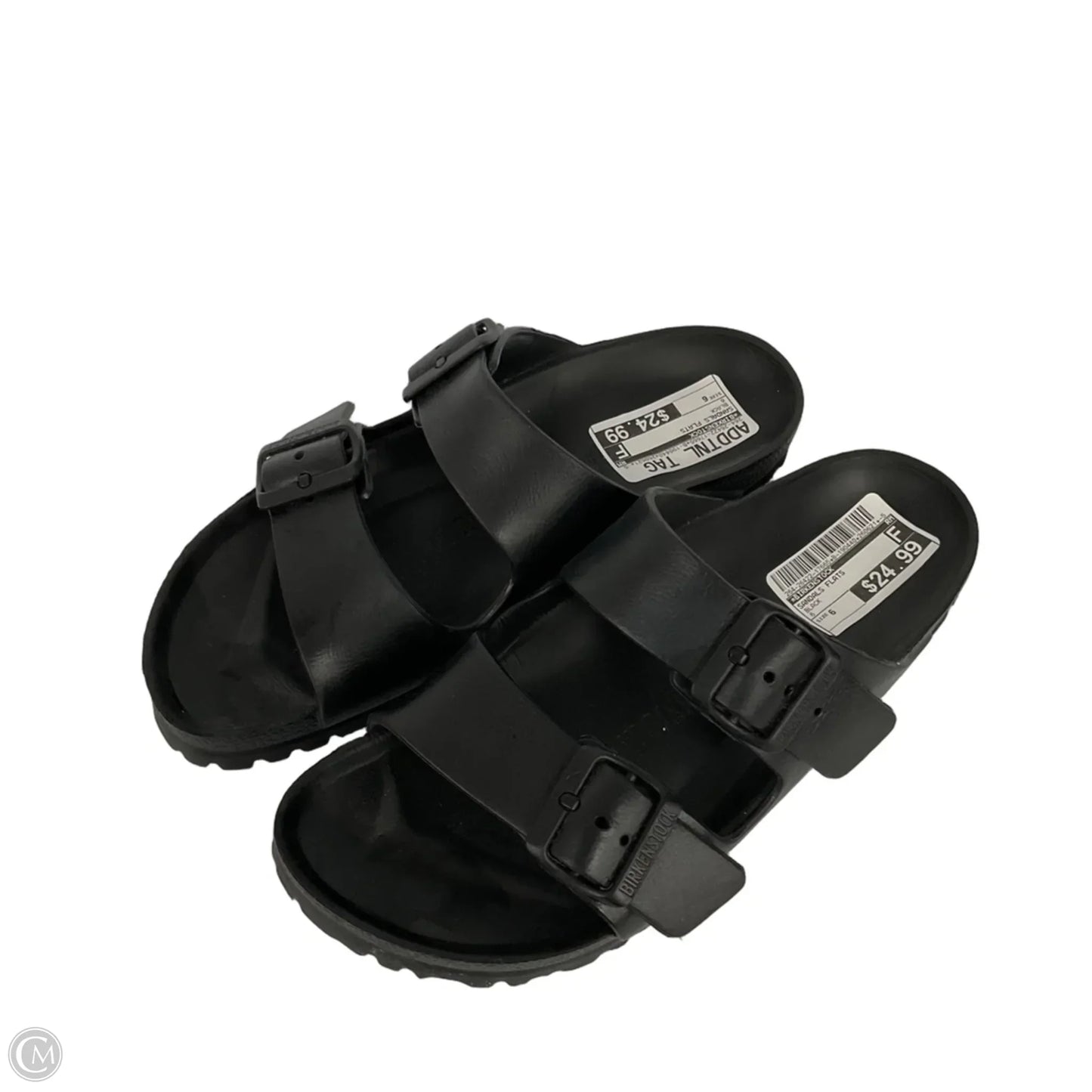 Sandals Flats By Birkenstock In Black, Size: 6