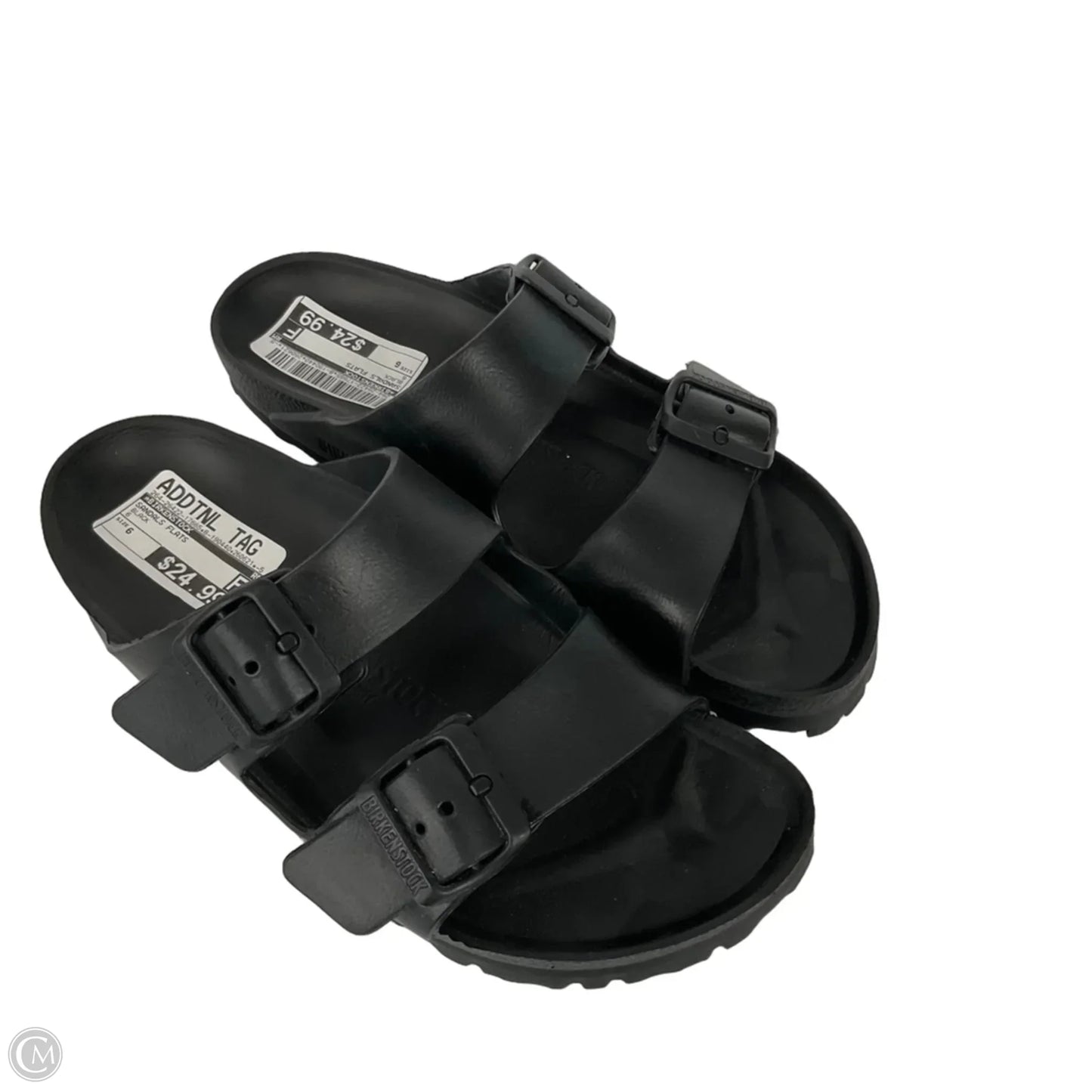Sandals Flats By Birkenstock In Black, Size: 6