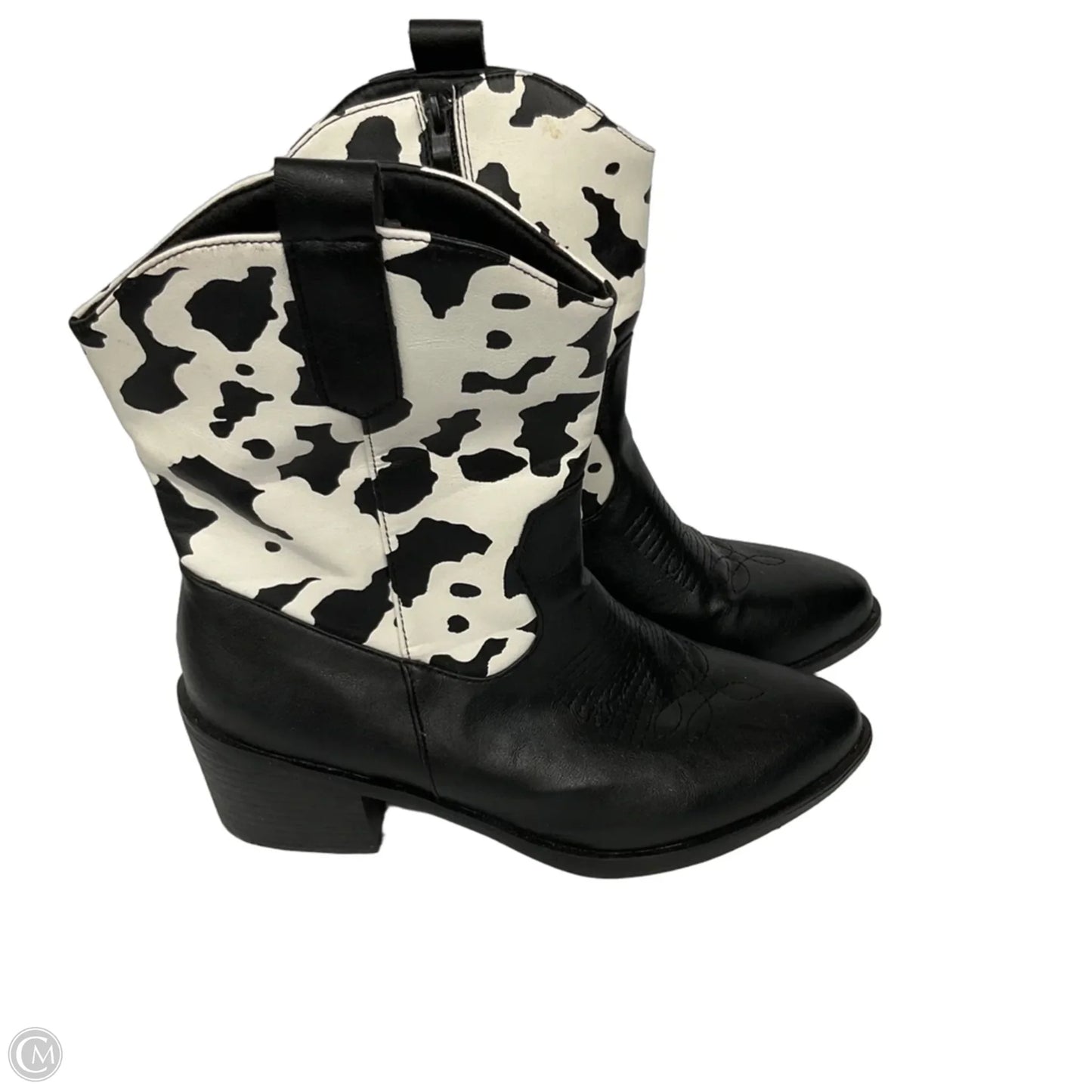 Boots Western By Cme In Black & White, Size: 11