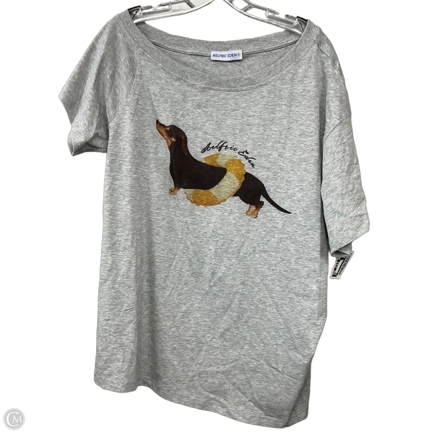 Top Short Sleeve By Cmc In Grey, Size: M
