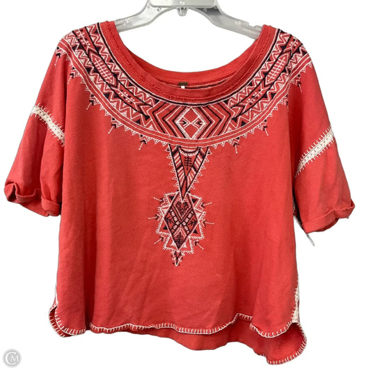 Top Short Sleeve By Free People In Peach, Size: M