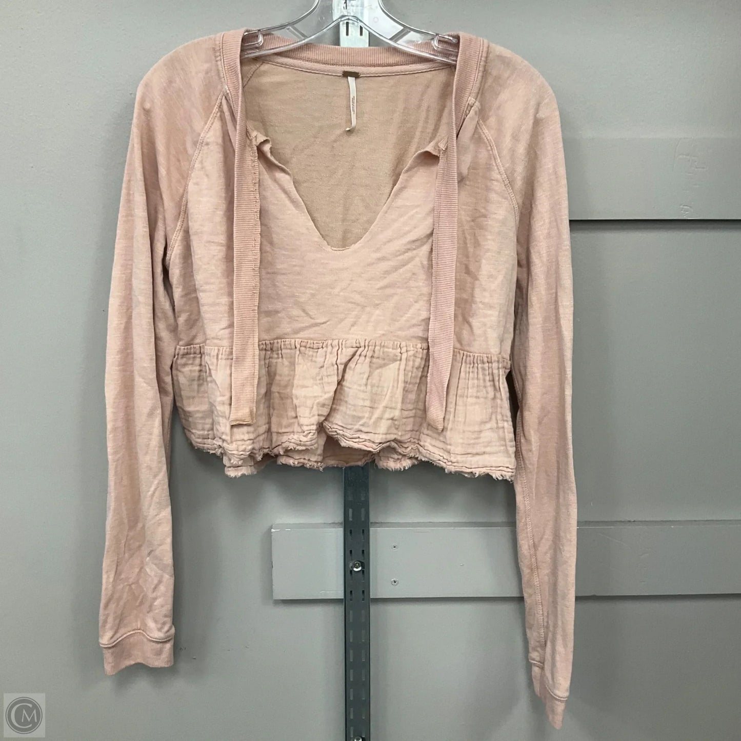 Top Long Sleeve By Free People In Pink, Size: S