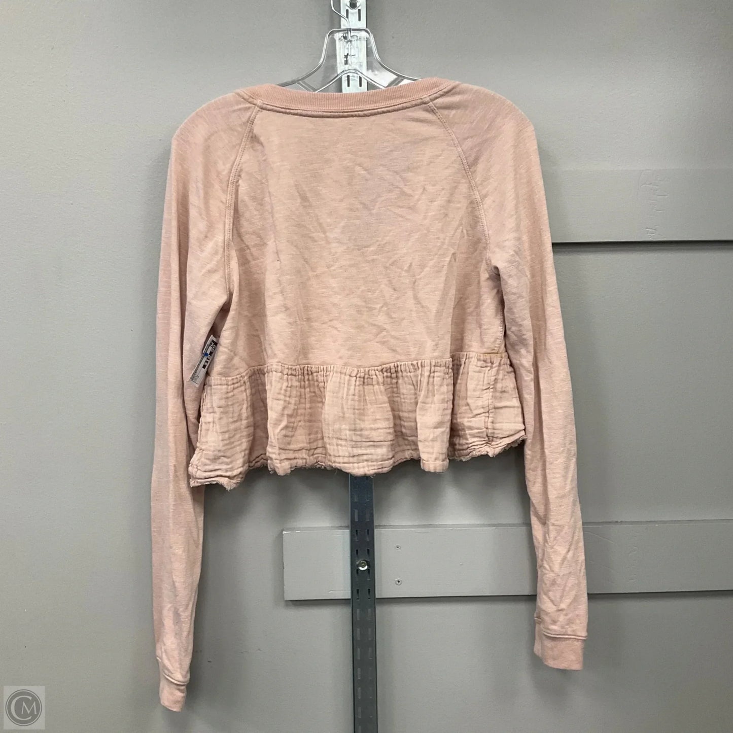 Top Long Sleeve By Free People In Pink, Size: S