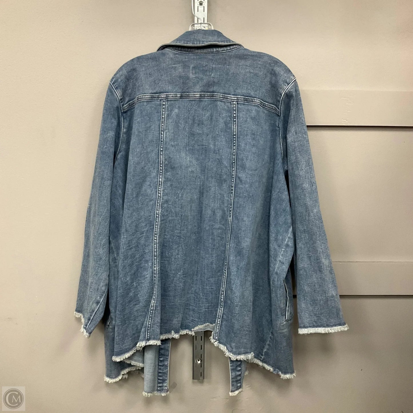 Jacket Denim By Logo In Blue Denim, Size: 3x