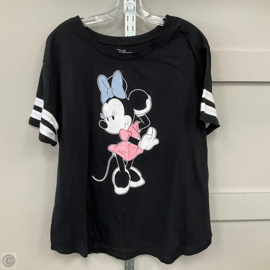Top Short Sleeve By Disney In Black, Size: 3x