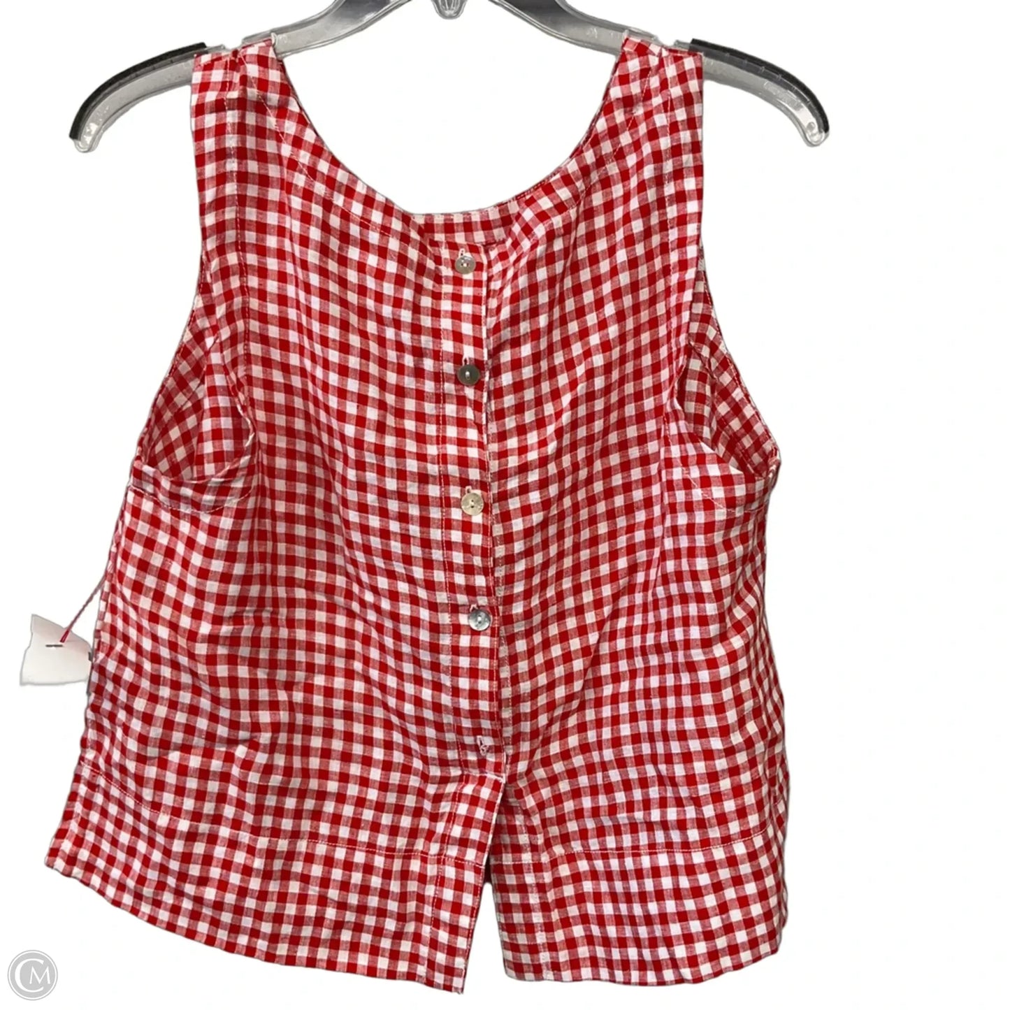 Top Sleeveless By C And C In Red & White, Size: M