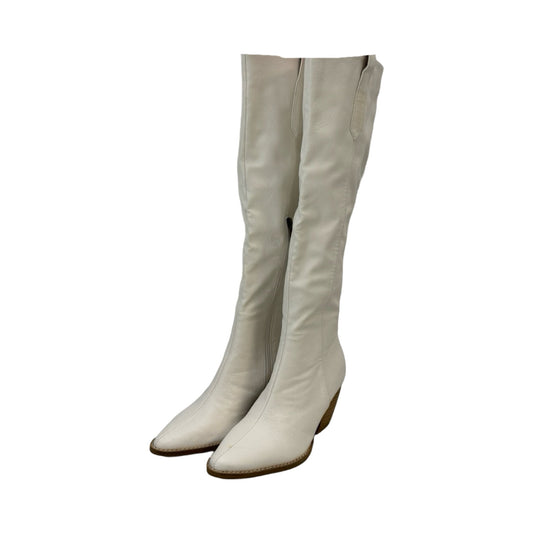 White Boots Knee Heels Clothes Mentor, Size 6