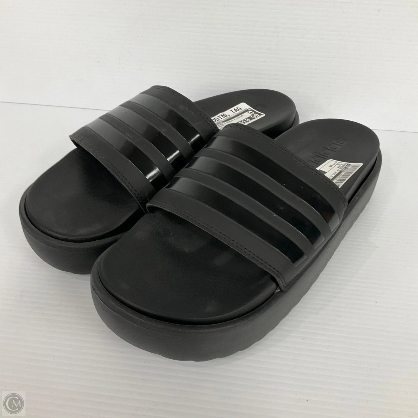 Sandals Heels Platform By Adidas In Black, Size: 10