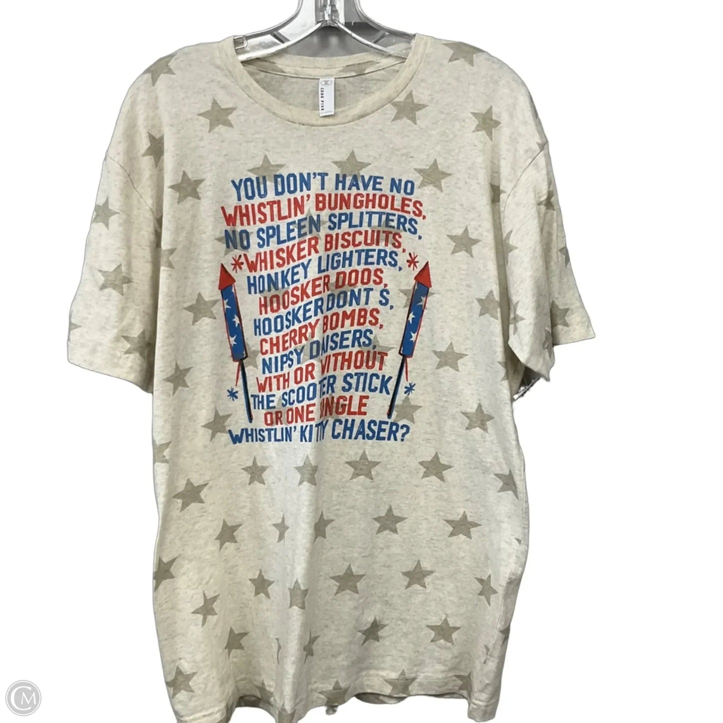 Top Short Sleeve By Clothes Mentor In Beige, Size: L