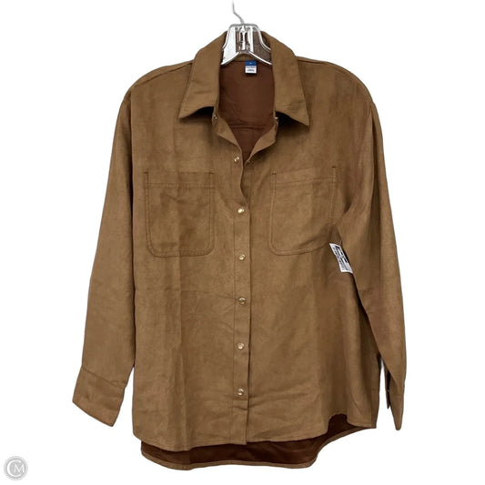 Top Long Sleeve By Old Navy In Brown, Size: M