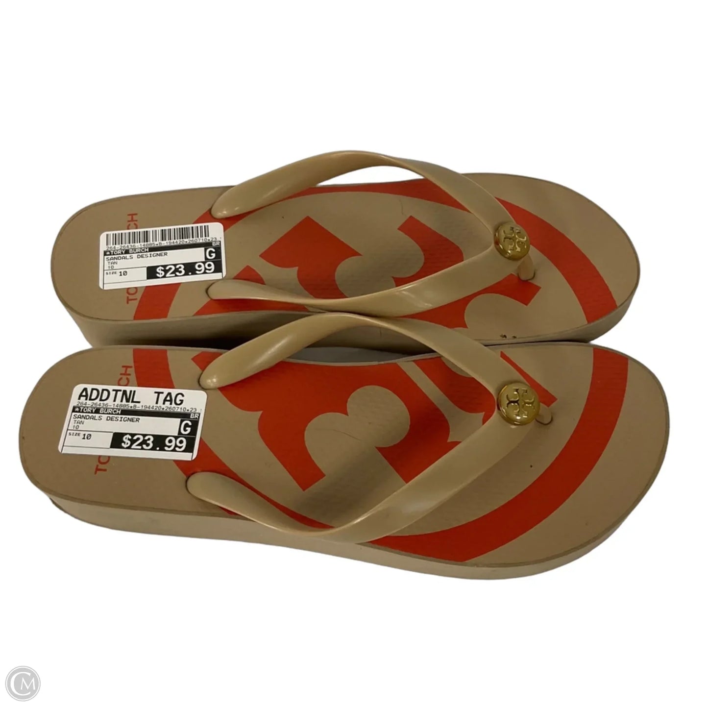 Sandals Designer By Tory Burch In Tan, Size: 10