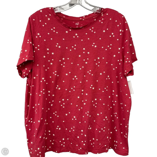 Top Short Sleeve Basic By Dip In Red, Size: 1x
