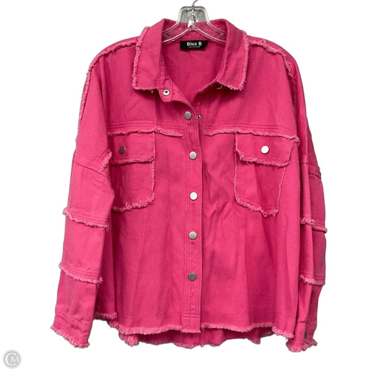 Jacket Denim By Blue B In Pink Denim, Size: S