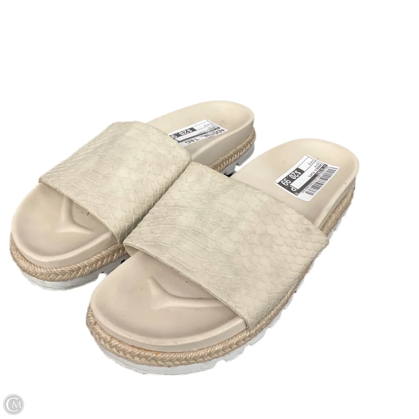 Sandals Flats By J Slides In Beige, Size: 7