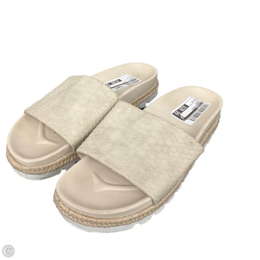 Sandals Flats By J Slides In Beige, Size: 7