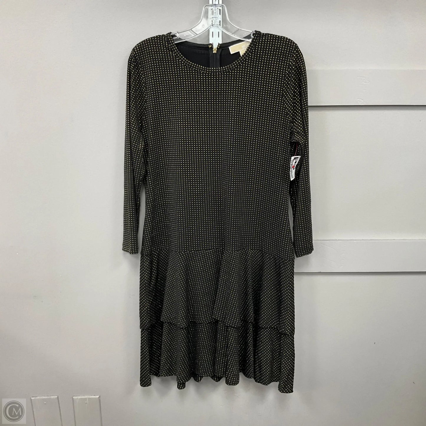 Dress Party Midi By Michael By Michael Kors In Black & Gold, Size: L