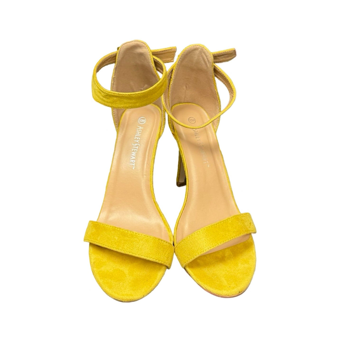 Yellow Shoes Heels Stiletto Ashley Stewart, Size 10.5