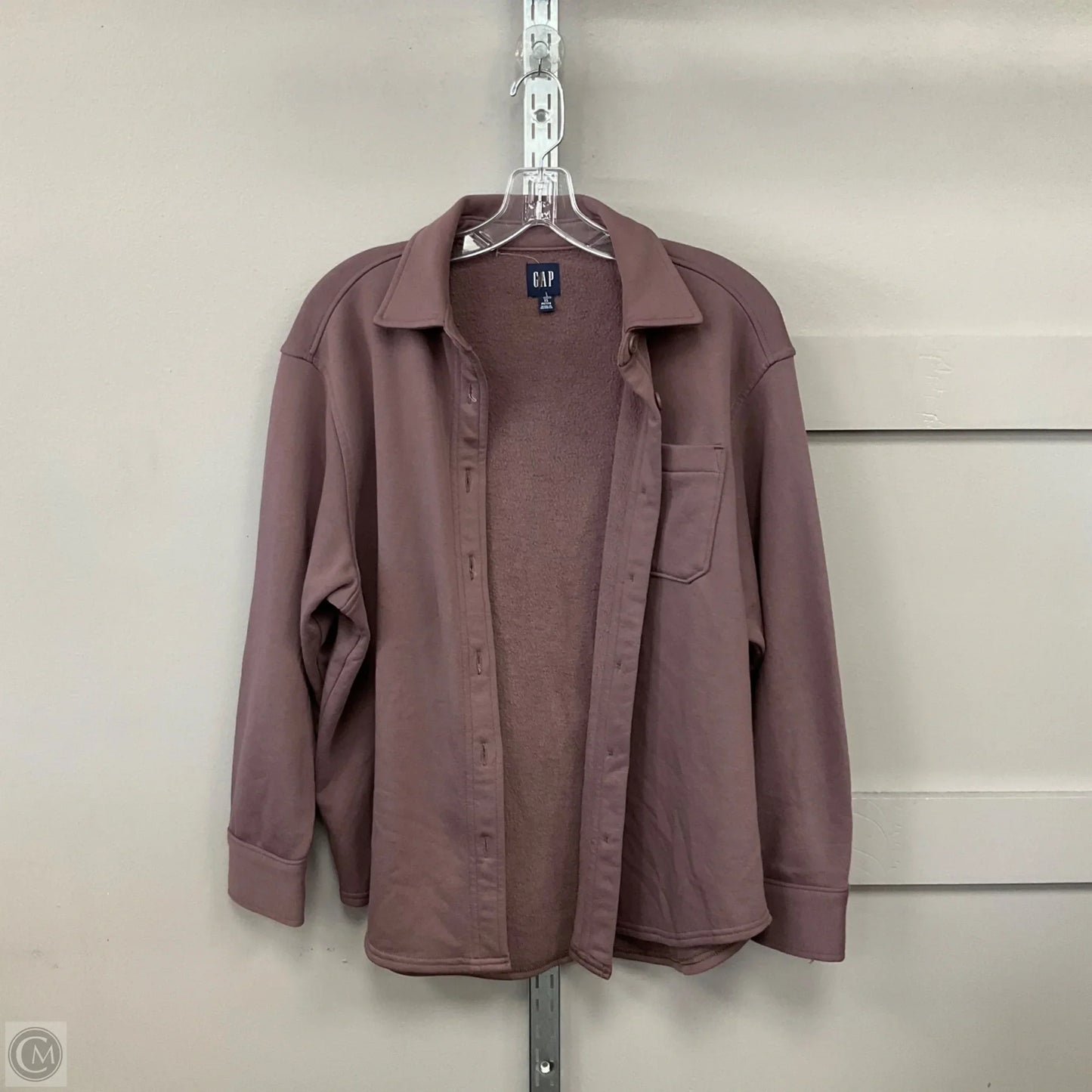 Jacket Shirt By Gap In Mauve, Size: Xs