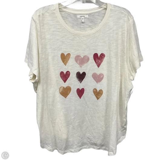 Top Short Sleeve By Maurices In Cream, Size: 2x