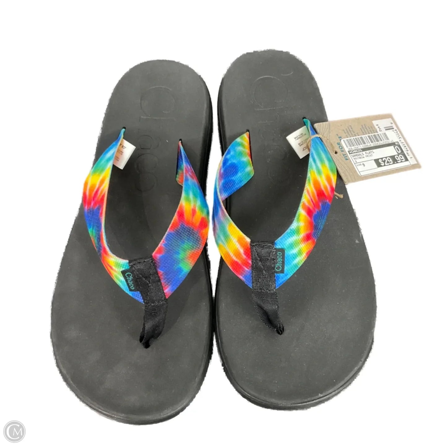 Sandals Flats By Chacos In Rainbow Print, Size: 9