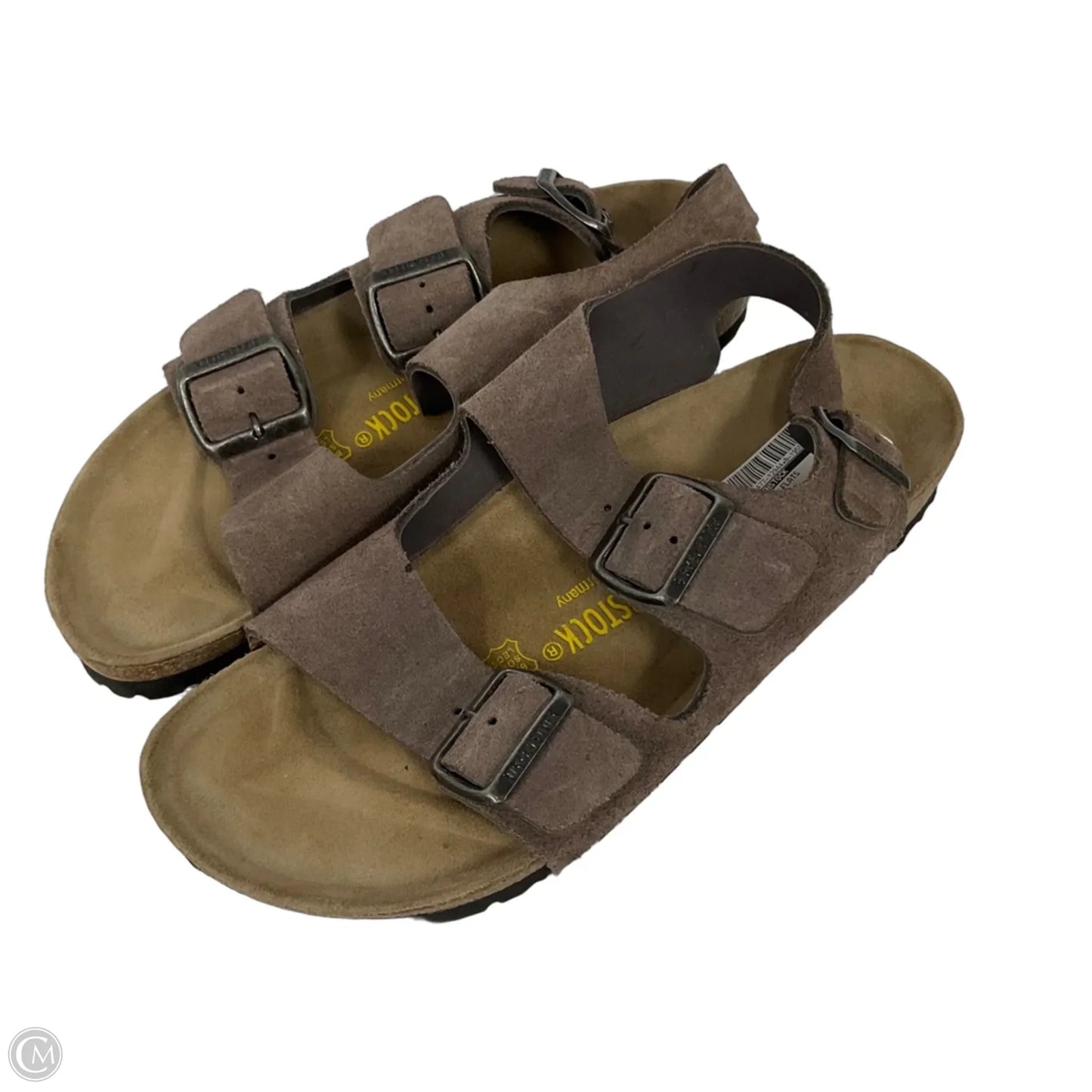 Sandals Flats By Birkenstock In Grey, Size: 9