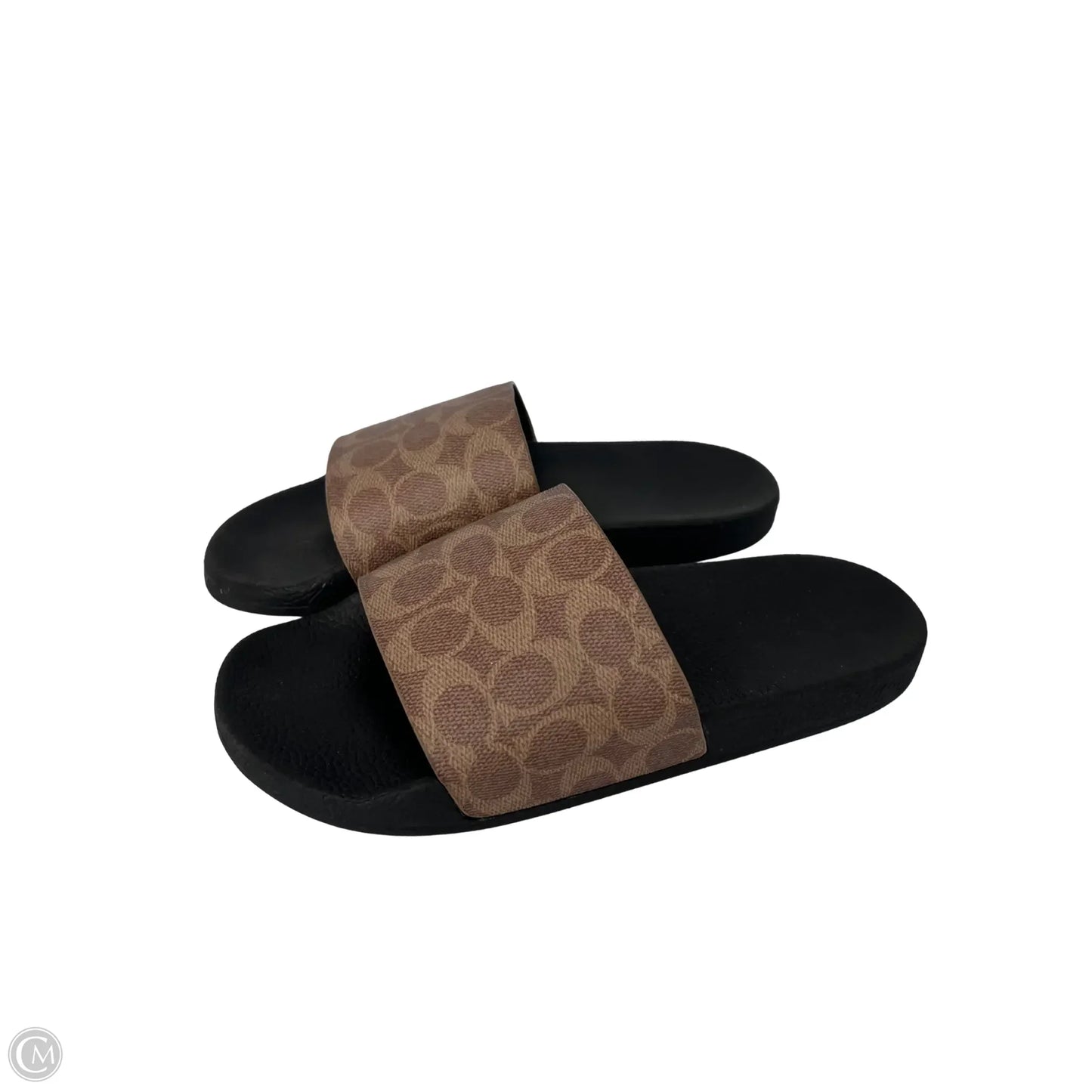 Sandals Designer By Coach In Black & Tan, Size: 10