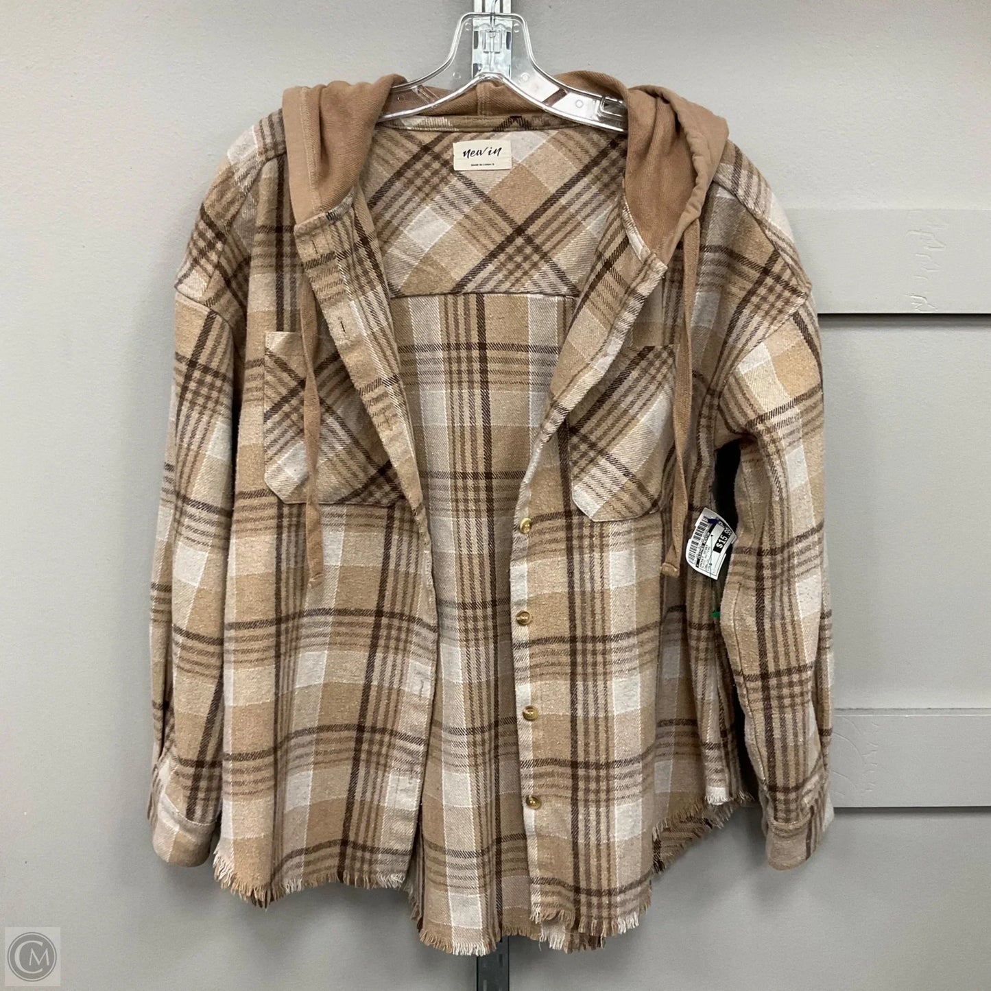 Jacket Shirt By Clothes Mentor In Plaid Pattern, Size: S