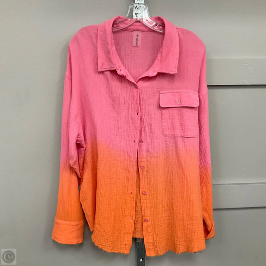 Top Long Sleeve By Altard State In Orange & Pink, Size: L