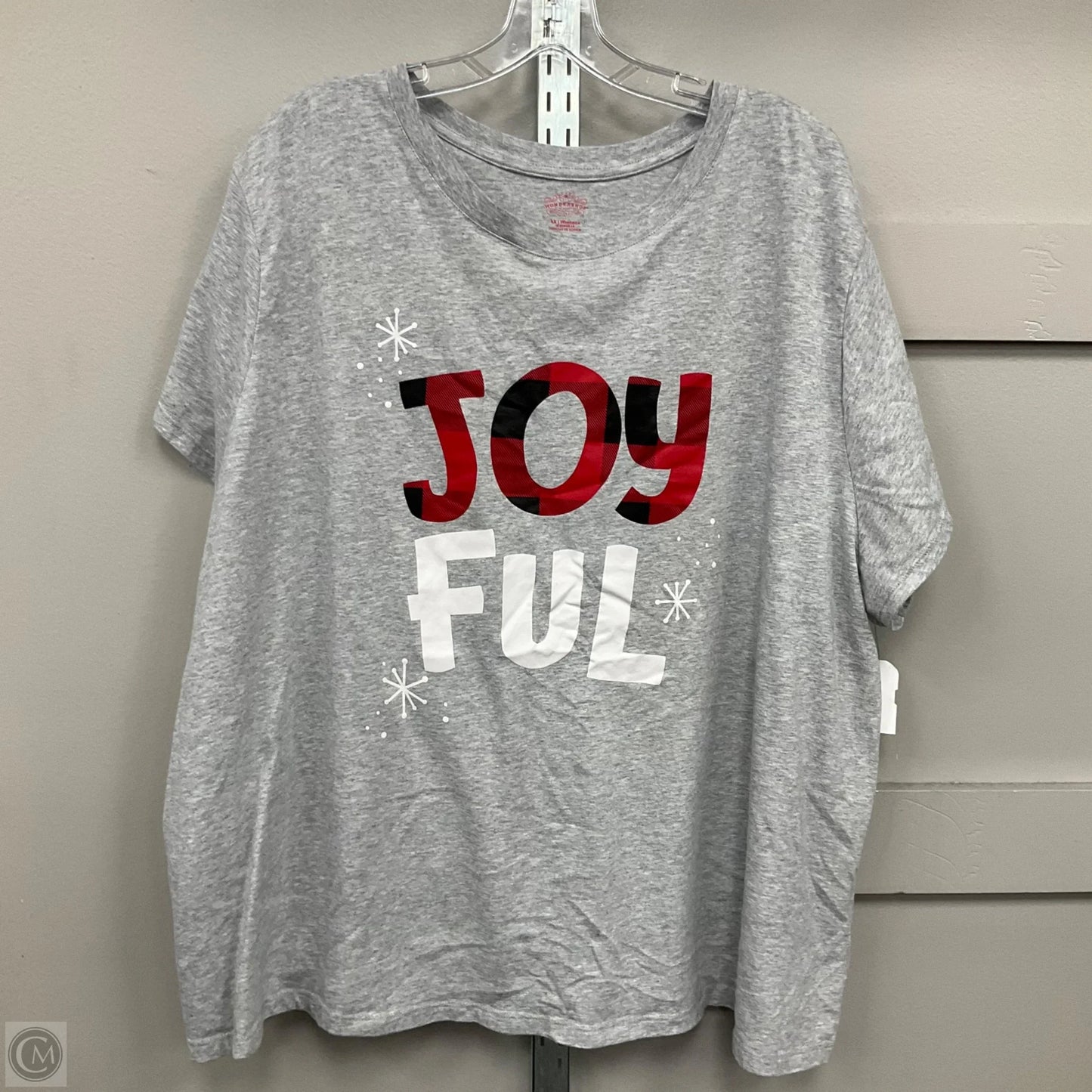 Top Short Sleeve Basic By Cme In Grey, Size: 4x