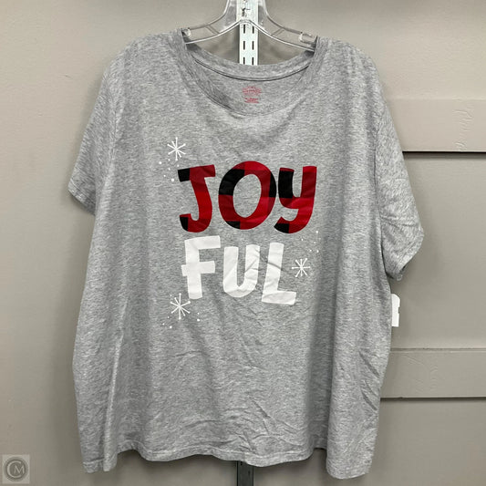 Top Short Sleeve Basic By Cme In Grey, Size: 4x