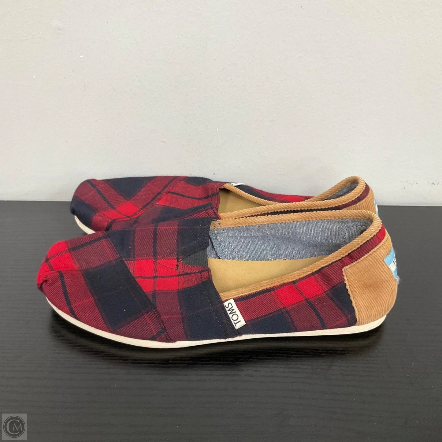 Shoes Flats By Toms In Plaid Pattern, Size: 9
