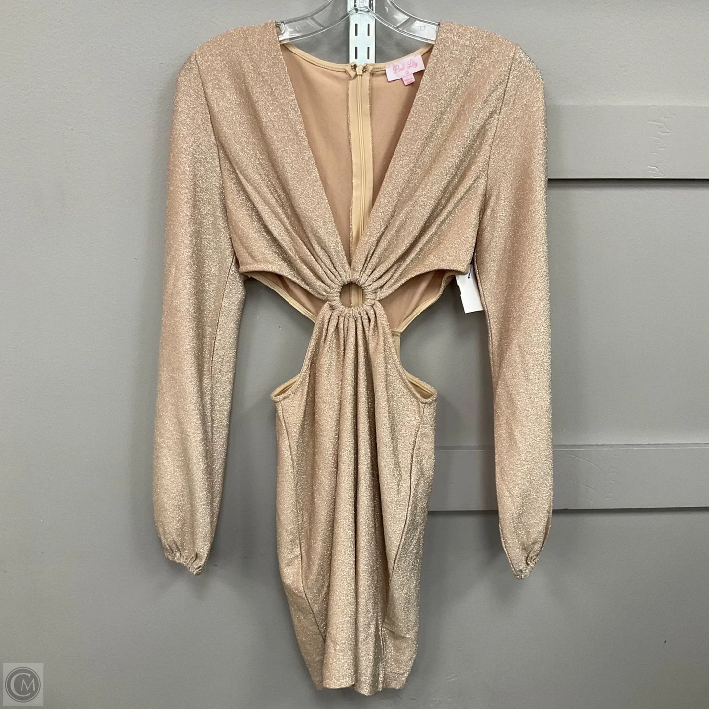 Dress Party Short By Pink Lily In Gold, Size: L